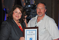 Janice Selinger, Executive Producer; Sara Lee Kessler, Host/Producer/Writer; Young Soo Yang, Web Editor; and Kaitlin Chieco, Associate Prodcuer/Researcher at the NJ Society of Professional Journalists' Awards Presentation.