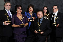 Left to right: Ed Hartman, Website Designer; Janice Selinger, Executive Producer; Young Soo Yang, Web Editor; and Joel Cermele, Graphic Designer at the Philadelphia Press Association Awards.